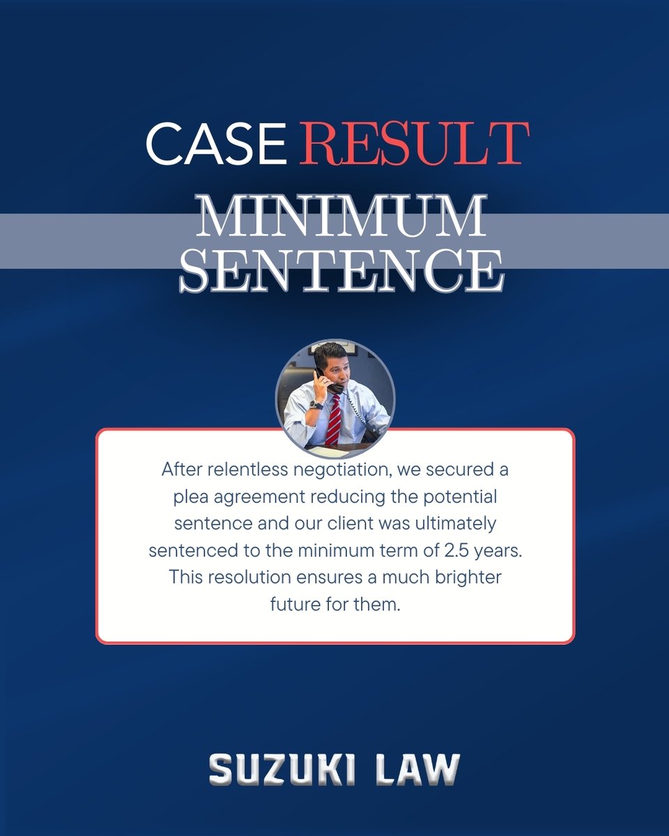 Facing decades in prison, our client’s future was on the line. Through relentless negotiation, we secured a plea deal with a minimum 2.5-year sentence. When the stakes are high, experience matters. #PhoenixAttorney #CriminalDefense #SuzukiLaw