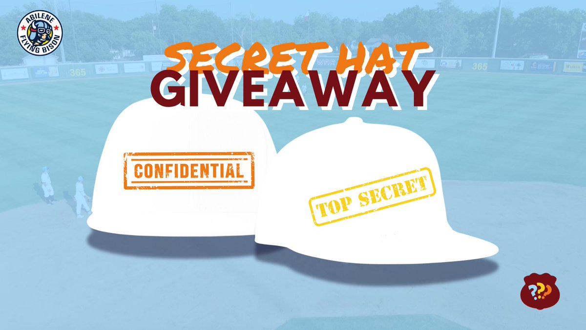 ABIFlyingBison's tweet photo. Y'all know we didn't forget #NationalHatDay! We're giving away TWO game hats with NEW designs BUT we can't show you because they haven't been released–yet. Win a piece of Abilene baseball history. Follow us and share this post to be eligible. 2 random winners. Ends @ 11:59pm CST! https://t.co/LdHKwB9M5B