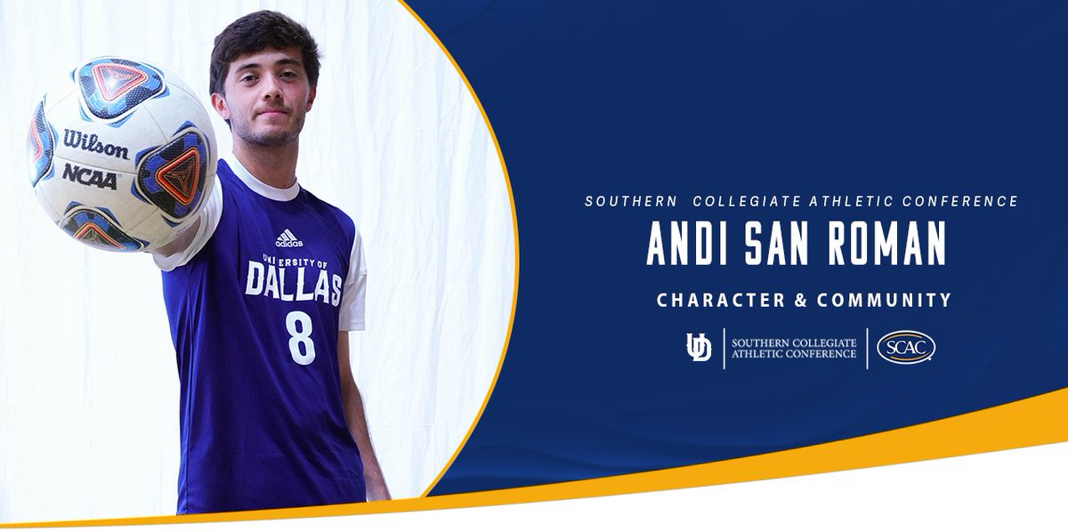 Congratulations to this week's #SCAC Character &amp; Community Male Student-Athlete of the Week, Andi San Roman of <a href="/UDallasSports/">UDallas Crusaders</a>!⚽️

📰| tinyurl.com/yuskt54n 

#SCACPride | #d3soc | #WhyD3 | #SCACMSoc
