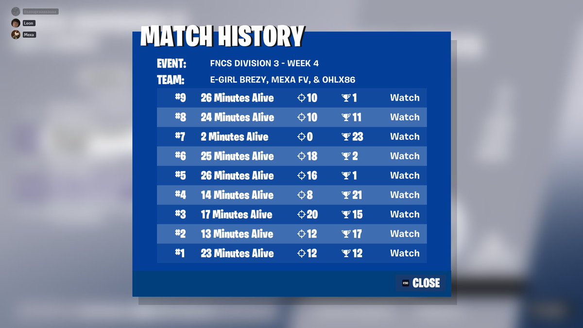 BABA matchhistory würde ich sagen