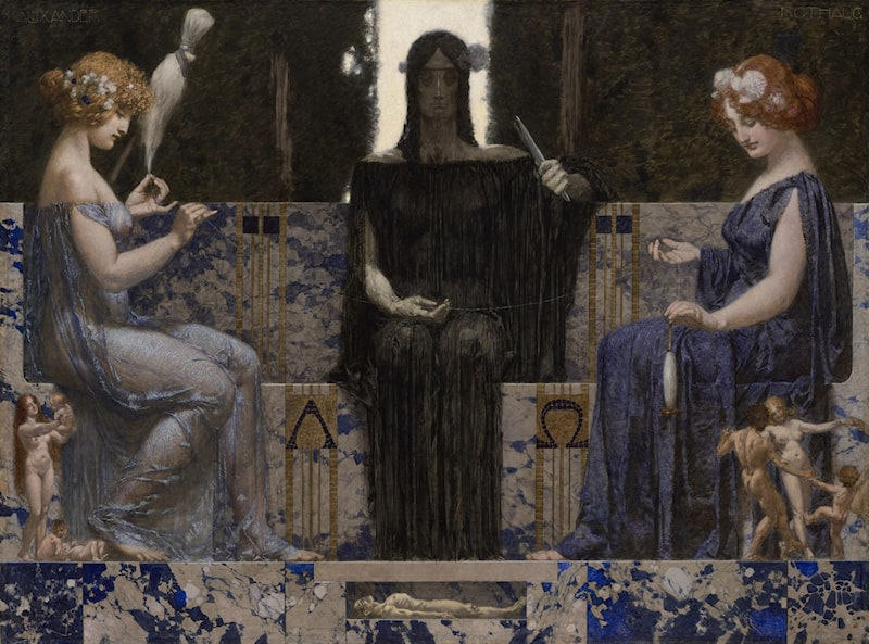 aDose_of_Art's tweet photo. Who were the Fates, and what makes this artwork so compelling? 🧵👇

Let’s dive into Alexander Rothaug’s mesmerizing painting The Three Fates, a masterpiece that blends mythology, symbolism, and breathtaking artistic detail.