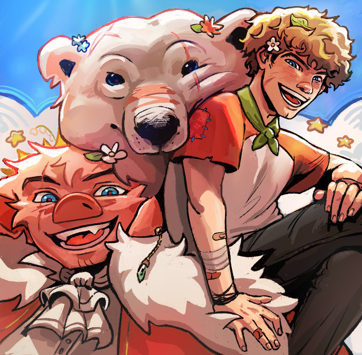 I drew myself a birthday gift 🎉 
Magnificent Stevbe and two random dudes