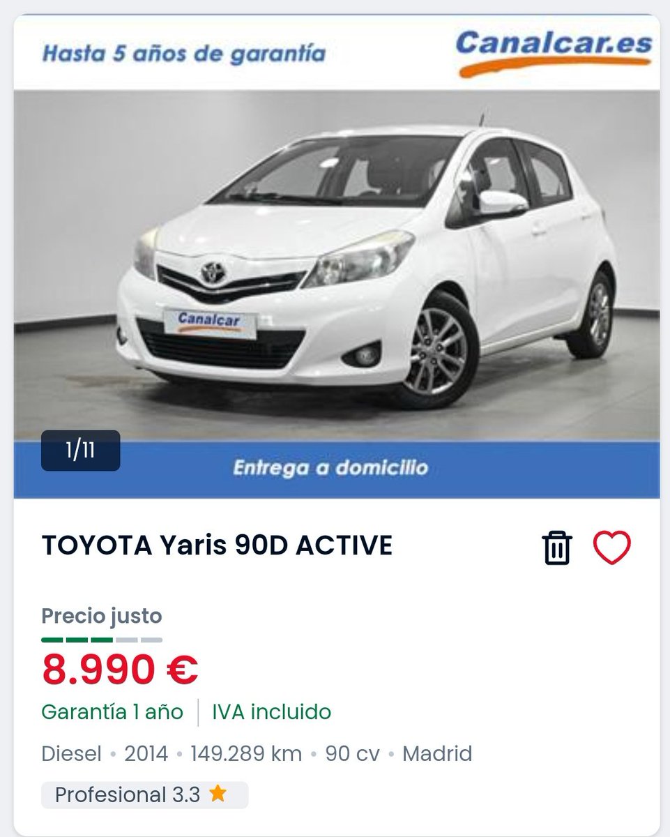 CeodeDionis's tweet image. Toyotas Yaris del 2014 de segunda mano ahora mismo.