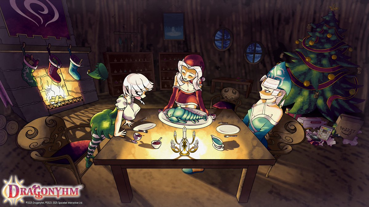 spacebot_dev's tweet image. Happy belated New Year! Thank you all for the tremendous support you’ve shown us since the release of Dragonyhm and we hope you all had a fantastic Christmas, these three certainly did 🧙🎄🎆🐉

@CowboyBumbiss 

#dragonyhm #modretro #chromatic #gameboy #RPG