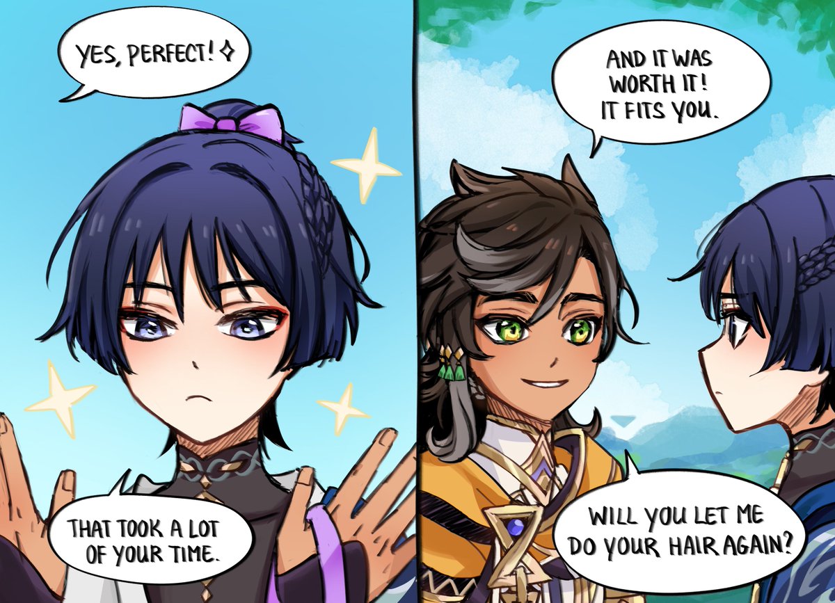 Sethos just doing scara's hair with care. #sethoscara 