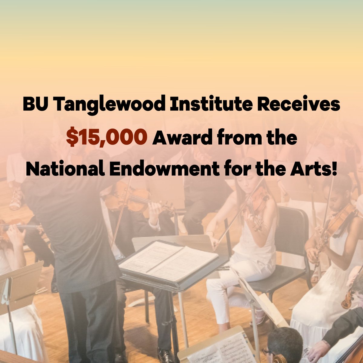 📣 BUTI receives $15,000 award! Boston University Tanglewood Institute (BUTI) is pleased to announce it has been approved by the National Endowment for the Arts (NEA) for a Grants for Arts Projects award of $15,000… read more ➡ tinyurl.com/ybzjt9ha
