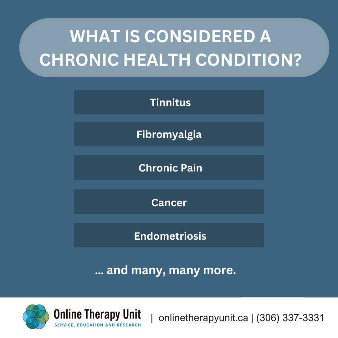 TherapyUser's tweet image. Living with a chronic health condition? The OTU’s Wellbeing for Chronic Health Conditions Course helps you manage your emotional wellbeing using CBT techniques. Learn more: onlinetherapyuser.ca
#ChronicHealth #OnlineTherapy #Selfcare #ICBT
