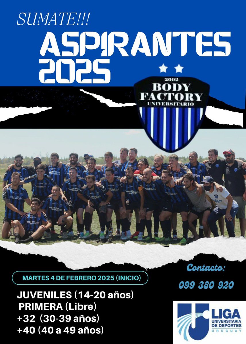 BodyFactory2002's tweet image. #MARTES 4 DE FEBRERO... empieza lo lindo !! 
A sumarse y a sumar amigos...que de eso se trata la @ligauniversitariauy !
Si sos nuevo te dejamos el formulario de inscripción:
forms.gle/f1SLTirzGaEwUL…

@LUD_Oficial @TodoligaTV @Stoian_Cristoff