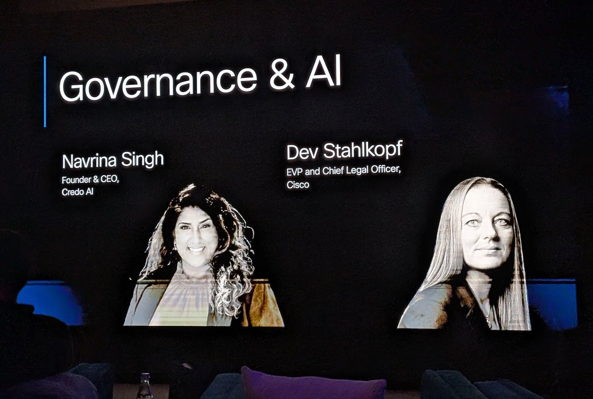 Bob O'Donnell (@bobodtech) on Twitter photo Every major topic in AI is getting covered today at <a href="/Cisco/">Cisco</a>' AI Summit and now we're onto the important but little understood area of governance with <a href="/CredoAI/">CredoAI</a> CEO <a href="/navrinasingh/">Navrina Singh</a> and <a href="/Cisco/">Cisco</a>'s <a href="/DevStahlkopf/">Dev Stahlkopf</a> Every major topic in AI is getting covered today at <a href="/Cisco/">Cisco</a>' AI Summit and now we're onto the important but little understood area of governance with <a href="/CredoAI/">CredoAI</a> CEO <a href="/navrinasingh/">Navrina Singh</a> and <a href="/Cisco/">Cisco</a>'s <a href="/DevStahlkopf/">Dev Stahlkopf</a>