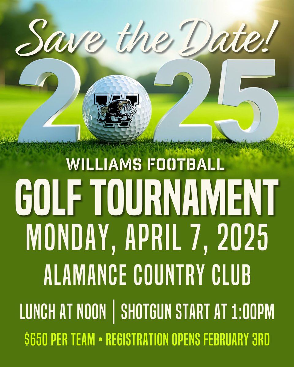 whsbulldogsfb's tweet photo. Mark your calendar and get your team ready! Registration opens soon and spots will fill up in a hurry! Hole sponsor opportunities are also available. ☀️🕶️⛳️ https://t.co/PgTlnJATYd