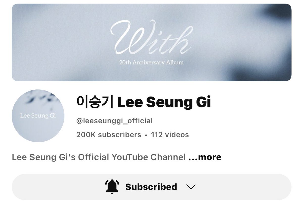 [UPDATE]

leeseunggi.official YouTube Channel has reached 200k subscribers.

🔗youtube.com/@leeseunggi_of…

#이승기 #LeeSeungGi
