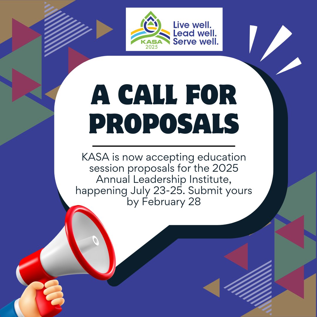 KASA is now accepting education session proposals for the 2025 Annual Leadership Institute, happening July 23-25. Don’t miss your chance to be part of this dynamic event—submit your proposal by Feb. 28
Learn More: tinyurl.com/bde8us98
#LoveKYPublicSchools