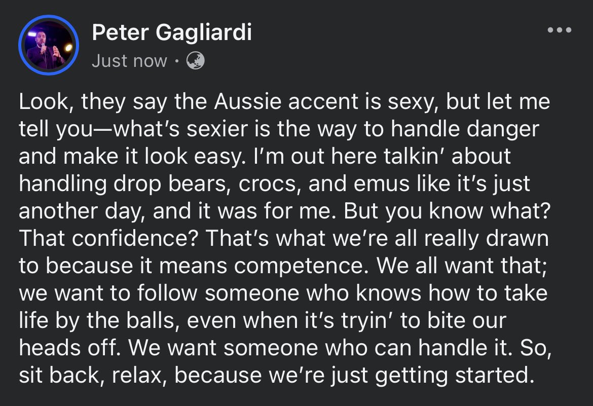 ActorAustralian's tweet image. #AussieAccent #DangerouslySexy #ConfidenceIsKey #HandleItLikeAPro #DropBears #AussieHumor #CrocsAndEmus #LifeByTheBalls #CompetenceIsSexy #AussieConfidence #TakeLifeByTheReins #AussieVibes #FearlessLeadership #AussieCharm #MasteringDanger #TakeControl #AussieLife #Survive