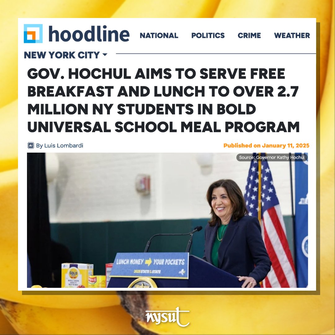 Since <a href="/GovKathyHochul/">Governor Kathy Hochul</a> announced that she’d prioritize universal school meals in this year's legislative session, everyone's talkin' about it!

Thanks to our partners, including <a href="/NewYorkHunger/">Hunger Solutions New York</a>, <a href="/votejgr/">Jessica González-Rojas (votejgr.bsky.social)</a> and <a href="/SenatorHinchey/">Senator Michelle Hinchey</a>, who worked tirelessly to highlight this initiative!