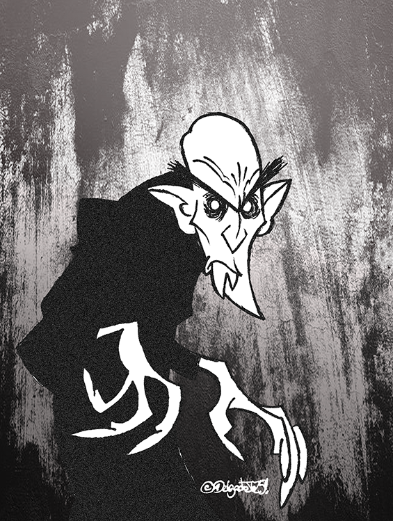 Nosferatu (inked with my left hand edition) 
#nosferatu #nosferatuthevampyre #vampire #illustrationartists