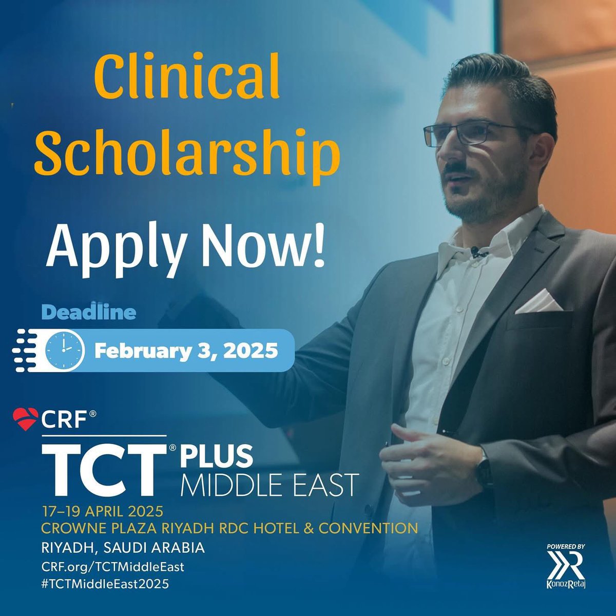AnasNomanMD's tweet photo. 🚨Submit Your Science for #TCT_ME 
🔑 Key Highlights:
🔬 Clinical Scholarships to Magdi Yacoub Heart Center
🧠 Hands-on Workshops: Wet Lab, Dry Lab
💡 $200K Prize in Shark Tank Innovation Competition
📝 Top Abstracts Published in JACC
Apply now: https://t.co/U0uKWZVOD5
@TCT_ME_ https://t.co/vTLyvMvW0b