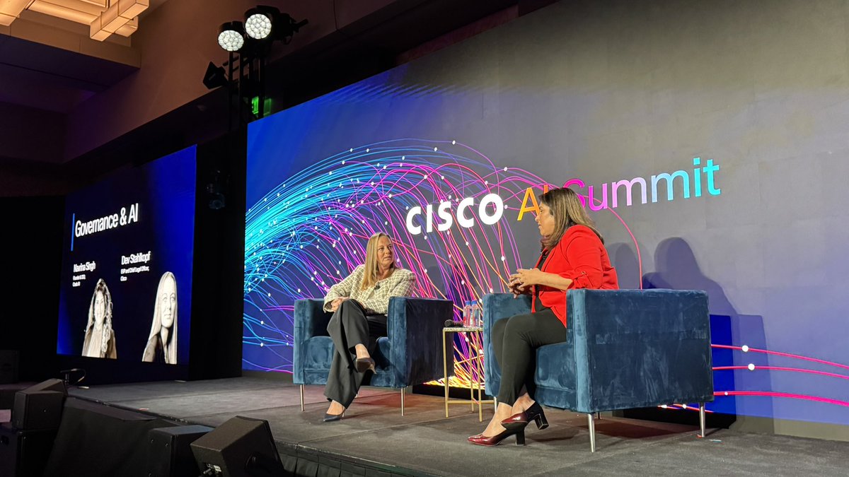 R “Ray” Wang 王瑞光 #Cupertino #AI #Energy R.NFT (@rwang0) on Twitter photo MyPOV: here <a href="/Cisco/">Cisco</a> #CiscoAISummit
<a href="/navrinasingh/">Navrina Singh</a> <a href="/DevStahlkopf/">Dev Stahlkopf</a>
Talking about the big issues around governance and AI. MyPOV: here <a href="/Cisco/">Cisco</a> #CiscoAISummit
<a href="/navrinasingh/">Navrina Singh</a> <a href="/DevStahlkopf/">Dev Stahlkopf</a>
Talking about the big issues around governance and AI.