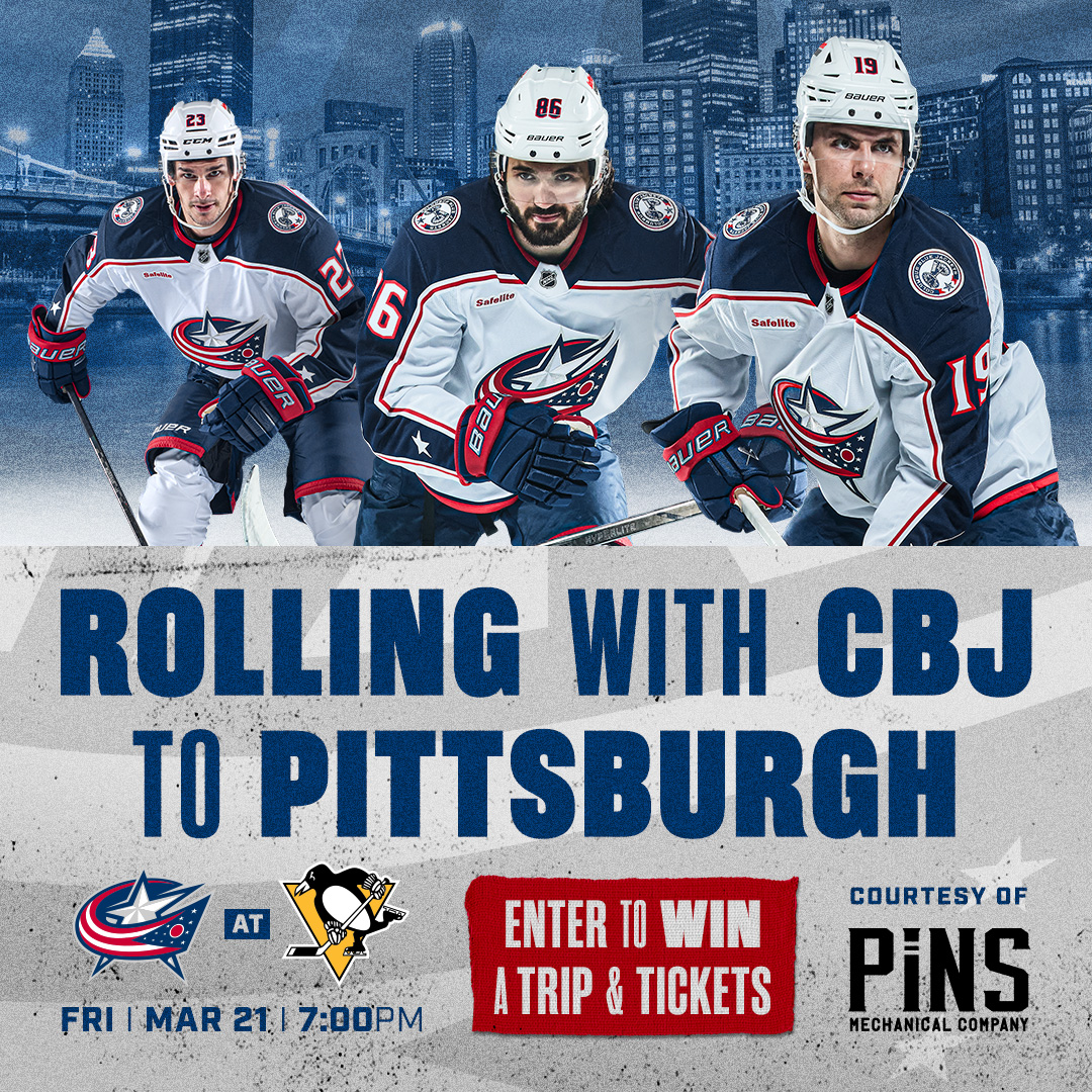 Columbus Blue Jackets (@bluejacketsnhl) on Twitter photo DID SOMEONE SAY ROAD TRIP? 🚙
Enter now for a chance to join us in PIT on March 21st! You could win 2 tix to the game, a $100 gift card for gas, a $100 PiNS gift card, and one-night stay after the game💥
🎟️ cbj.co/pins-tw-etw
<a href="/pinsmechco/">Pins Mechanical Co.</a> | #CBJ DID SOMEONE SAY ROAD TRIP? 🚙
Enter now for a chance to join us in PIT on March 21st! You could win 2 tix to the game, a $100 gift card for gas, a $100 PiNS gift card, and one-night stay after the game💥
🎟️ cbj.co/pins-tw-etw
<a href="/pinsmechco/">Pins Mechanical Co.</a> | #CBJ
