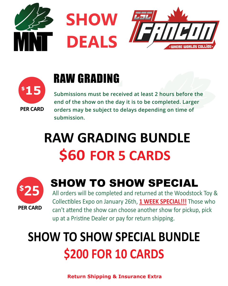 Make sure to check us out this weekend at the first ever  CSC Fancon at the International Center in Mississauga. We are going to have some amazing specials for all your grading needs so make sure to stop on by.