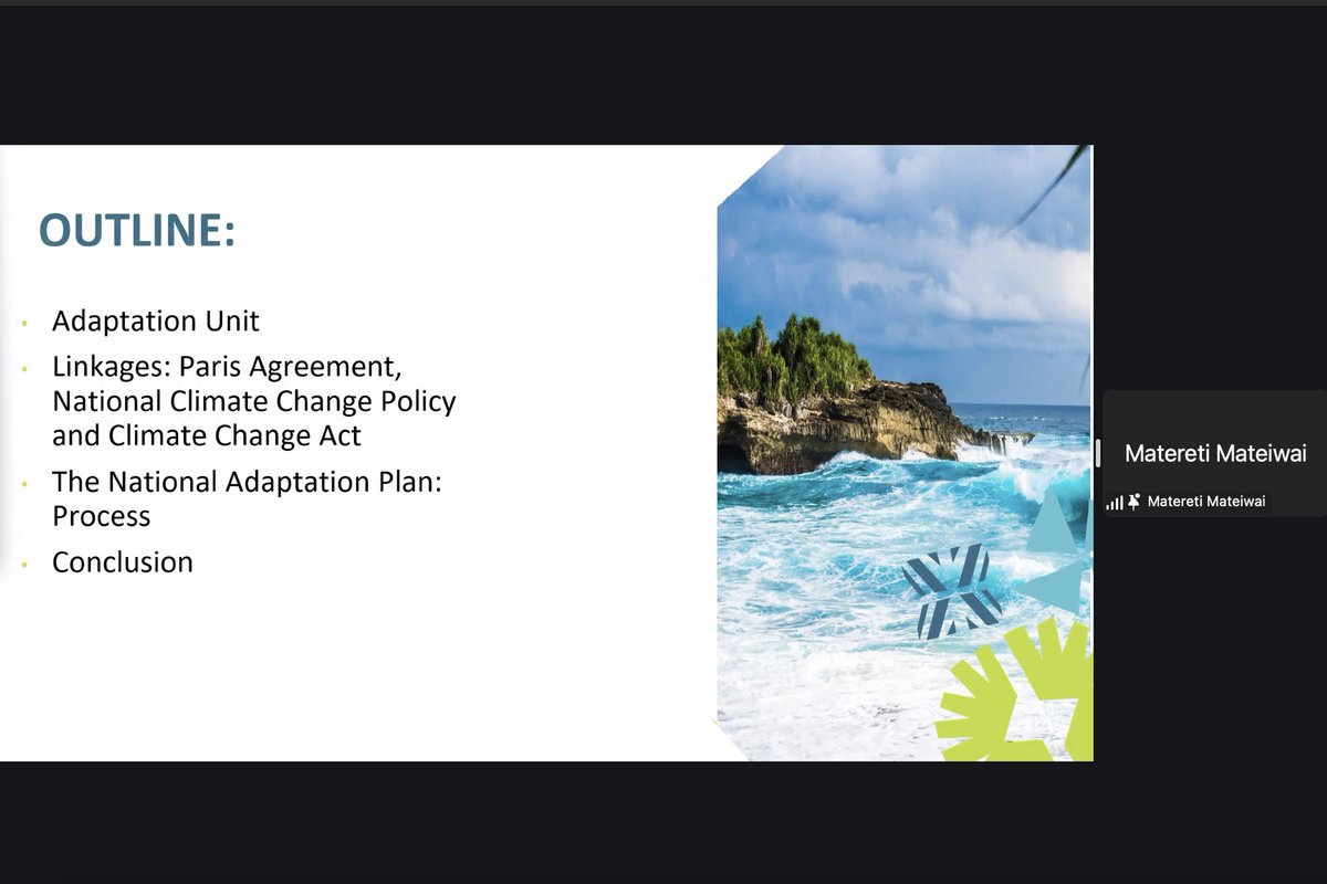 The fifth webinar session for the #YouthClimateAmbassadorsProgramme focused on climate adaptation. 

The session heard from Mr. Matereti Mateiwai from the Climate Change Division of the Fiji’s Ministry of Environment and Climate Change.
