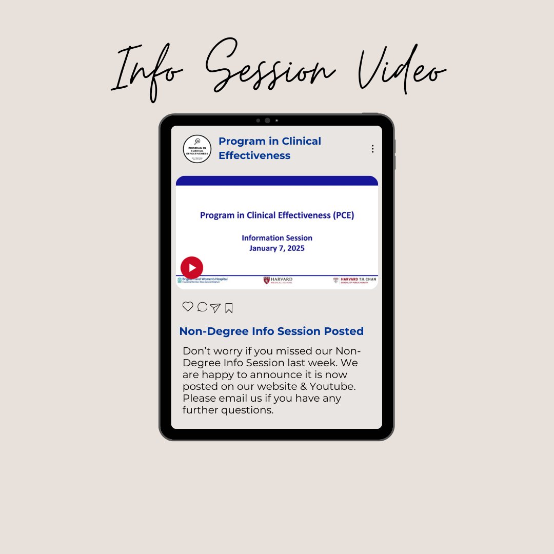 Missed our Info Session? You can still watch the recording hsph.harvard.edu/fellowship-spe…

Non-Degree Application Deadline is 2/15 hsph.harvard.edu/fellowship-spe…

#ClinicalResearch #QuantitativeSkills #ClinicalEffectiveness #HealthcareResearch #MedicalResearch #PublicHealth #DataScience