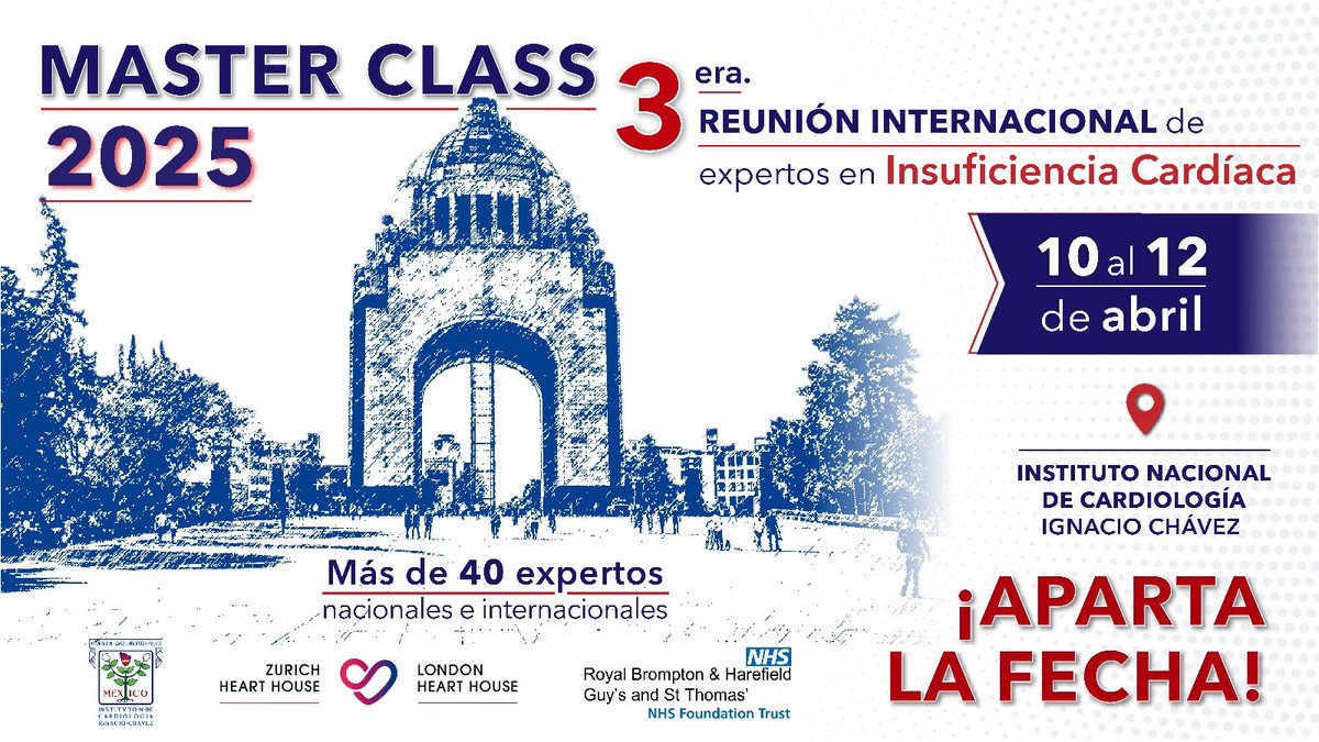 Carlos Guizar (@carlosguizars) on Twitter photo 🚨Amigos y Colegas
No se pierdan la oportunidad de aprender aún más de Insuficiencia Cardiaca y Trasplante en nuestra gran Máster Class, contaremos con los líderes de opinión más importantes a nivel internacional como <a href="/TomLuscher/">CardioTomLuscher</a> <a href="/WilfriedMullens/">Wilfried Mullens</a> <a href="/MarcoMetra/">Marco Metra</a> <a href="/JavedButler1/">Javed Butler</a>
📅✅ 🚨Amigos y Colegas
No se pierdan la oportunidad de aprender aún más de Insuficiencia Cardiaca y Trasplante en nuestra gran Máster Class, contaremos con los líderes de opinión más importantes a nivel internacional como <a href="/TomLuscher/">CardioTomLuscher</a> <a href="/WilfriedMullens/">Wilfried Mullens</a> <a href="/MarcoMetra/">Marco Metra</a> <a href="/JavedButler1/">Javed Butler</a>
📅✅
