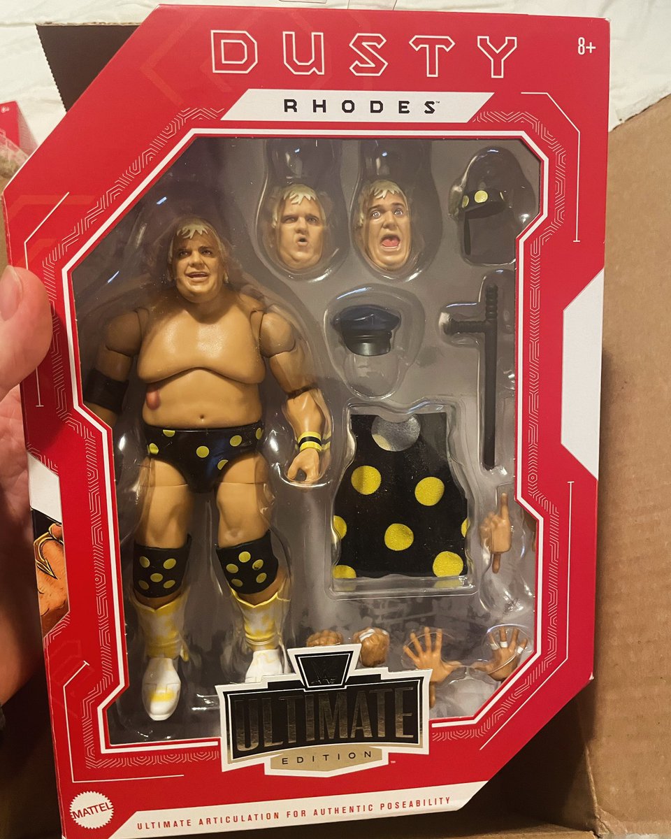 Brian_Nemeth's tweet photo. FINALLY! A Dusty Rhodes figure to add to the collection!

@CodyRhodes 
@dustinrhodes 

#AmericanDream 
#HardTimes 
#Daddy https://t.co/yudTcWFEOG