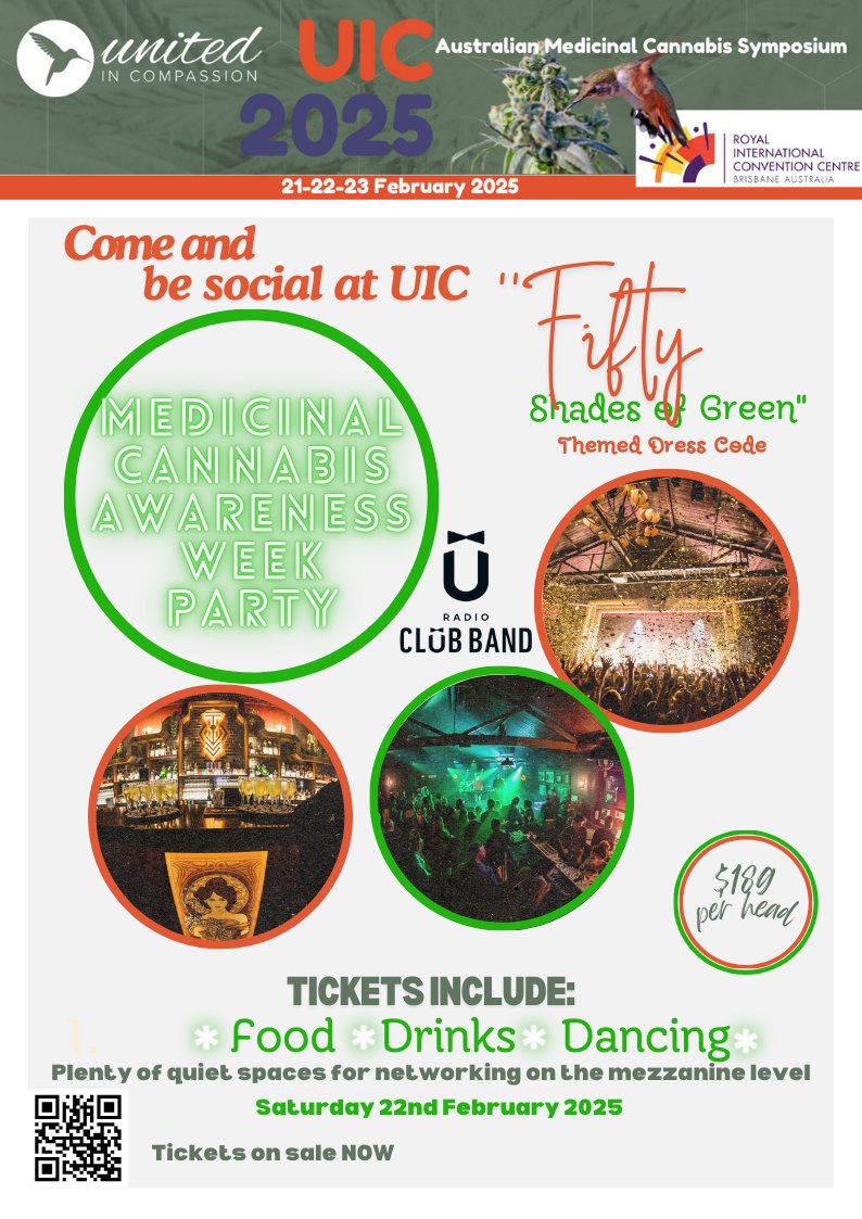Celebrate Medicinal Cannabis Awareness Week by supporting Veterans and First Responders at UIC2025 Australian Medicinal Cannabis Symposium. 
#cannabisismedicine #wellnothigh #UIC2025 #fixdanslaw #drivechange #stopthestigma
