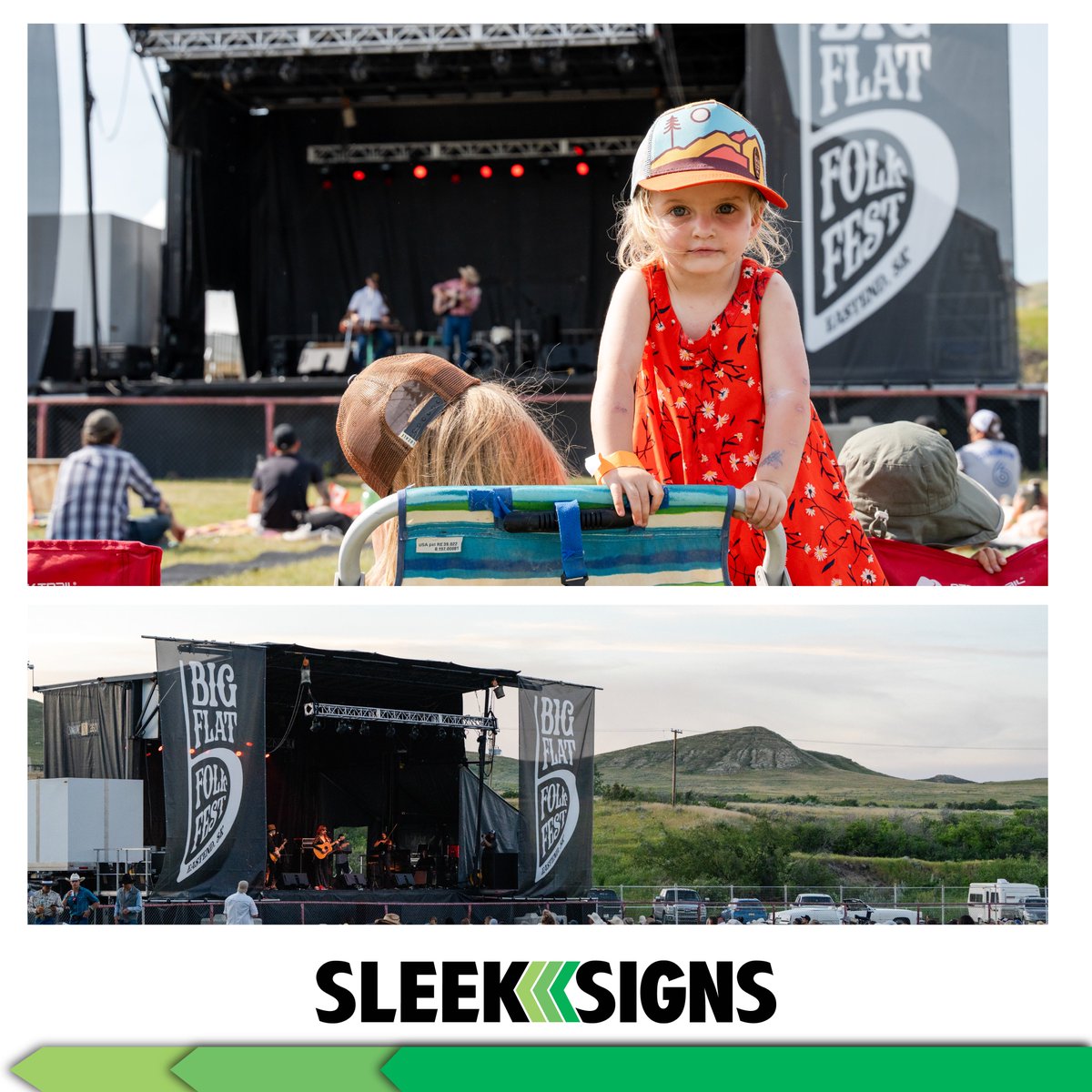 Here's to those chilly days that remind us how much we're looking forward to warmer weather and the next Big Flat Folk Fest ! 
The stage banners we created for the festival looked fantastic!
Big thanks to Nathan Jones for capturing the moment with such amazing photography.