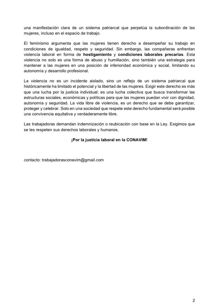 #NoLlegamosTodas | Queremos sumarnos a denunciar la situación que están viviendo las mujeres servidoras públicas de la CONAVIM. 

Hasta el dia 31 de diciembre de 2024, formaban parte de la Comision Nacional para Prevenir y Erradicar la Violencia contra las Mujeres. El 1 de enero