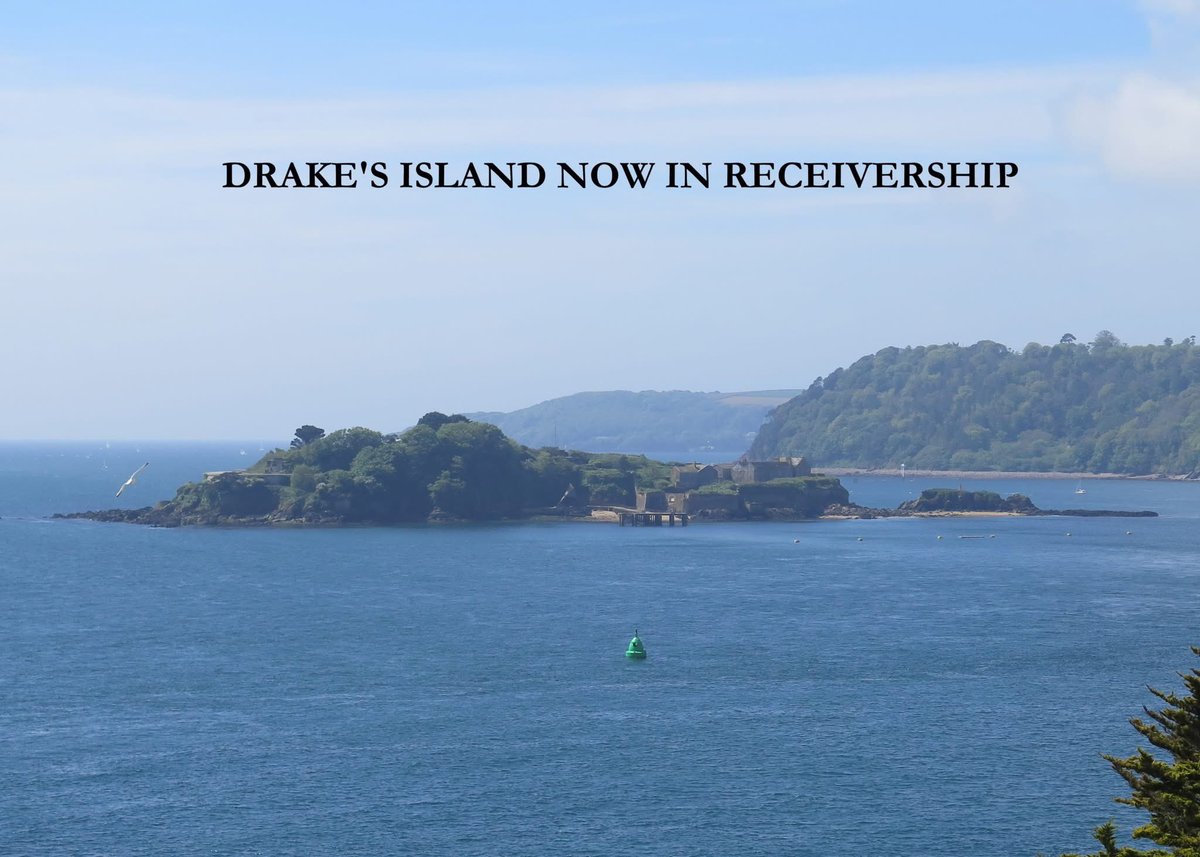 DRAKE'S ISLAND NOW IN #RECEIVERSHIP
,the company  'Plymouth Sound Properties' defaulted on a loan, the creditor has run out of patience &amp; appointed a receiver. 
It is assumed the receiver will try to recoup their loan thru the sale of the #Island.