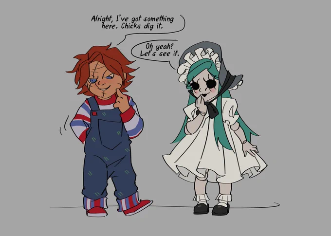I'm currently rewatching all the Chucky movies, so here's a little crossover between Child's Play and Circus Tower AU. Here Ghost is also a possessed doll, so I thought this would be a fun idea to play with. 