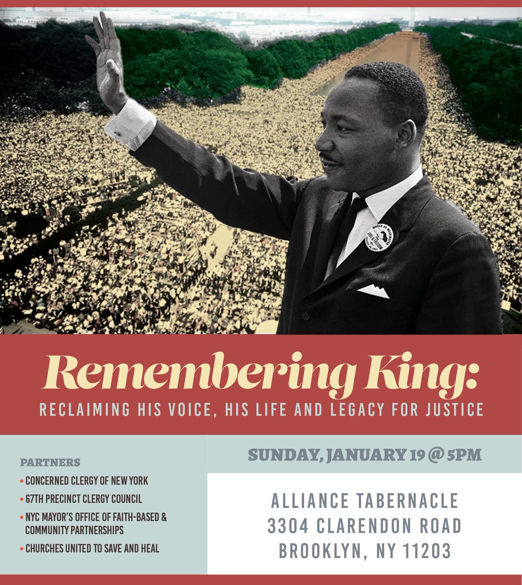 Join us this Sunday as we honor the life and legacy of Dr. Martin Luther King Jr., a champion for equality, justice, and unity.

Registration Link: forms.gle/cD9urz684fkmcf…

#RememberingKing
#MLKDay
#MLK
#DrKing
#MartinLutherKingJr