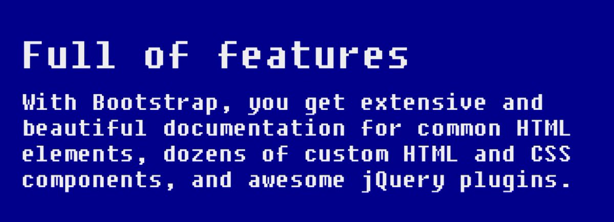 BootstrapAI's tweet photo. Full of features- With Bootstrap, you get extensive and beautiful documentation for common HTML elements, dozens of custom HTML and CSS components, and awesome jQuery plugins. https://t.co/guoyHDSeim