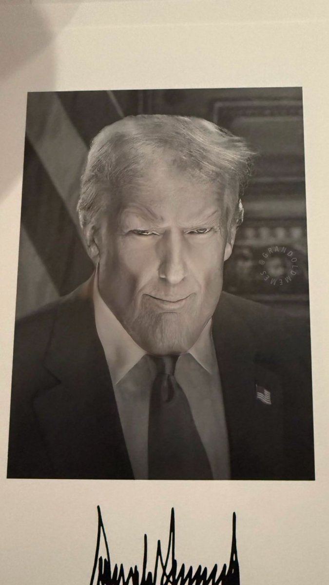 grandoldmemes's tweet photo. Trump official inauguration portrait https://t.co/La321IasXY