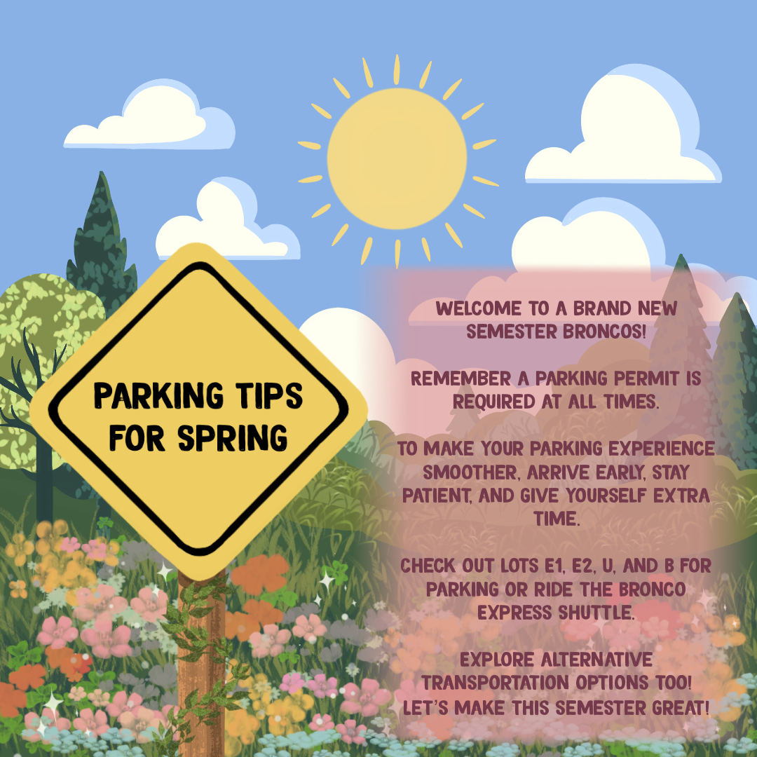 CPP_PTS's tweet image. Welcome to a brand new semester! Remember permits are required at all times. To make your parking experience smoother, arrive early, stay patient & give yourself extra time. Check out lots E1, E2, U, & B for parking or ride the Bronco Express. Explore alternative transportation.