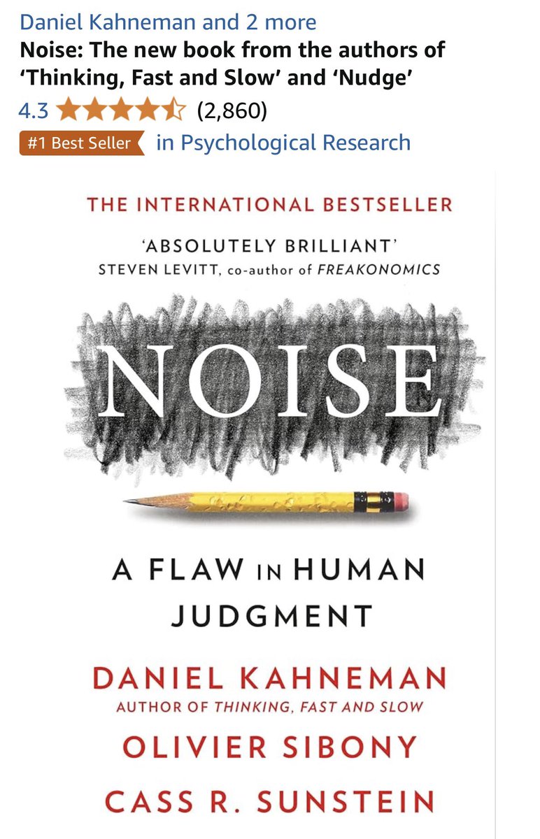 M_V_Samuels's tweet image. What a great book to start the year, “Noise - a flaw in human judgement” from the late Daniel Kahneman, @SibOliv and @CassSunstein bring “noise” as a key factor to the table in the making of decisions! @KahnemanQuote @stu_arm @poorbjorn @MrZachG @TheCoachesZone @CoachingManual
