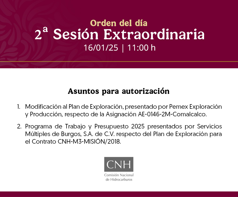 Este 🗓16 de enero, a partir de las ⏰10:30 horas, sigue la transmisión en vivo de las próximas sesiones del Órgano de Gobierno de la <a href="/CNH_MX/">CNH</a> .

▶️youtube.com/@CNH_MX
▶️facebook.com/cnh.mx
▶️x.com/cnh_mx

#SesiónCNH | #CNH | #Hidrocarburos