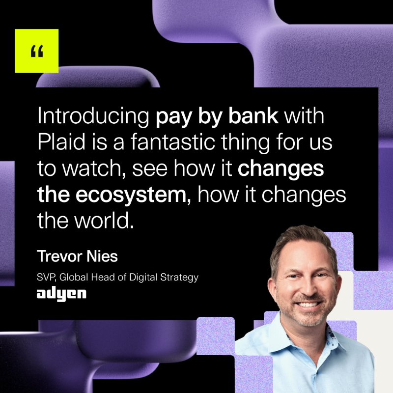 Plaid's tweet photo. Losing money on payments?  🏦 Pay by bank with Plaid changes that.