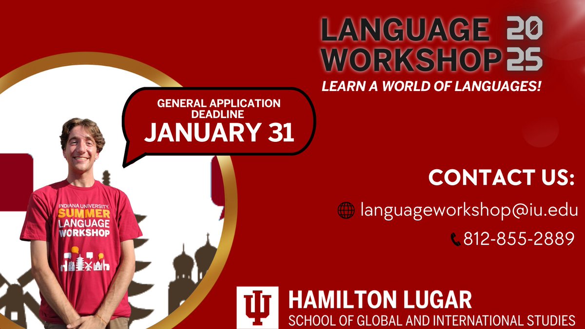 iulangworkshop's tweet photo. 🚨 The deadline is fast approaching! ⏳Apply now for the 75th IU Language Workshop! 🌍📚 Whether you're starting a new language or improving your skills, this is your chance to dive in. Act now—apply today! ✨ 

#75thAnniversary #iulanguageworkshop #indianauniversity #hls #iu https://t.co/oHKUwjf9lv