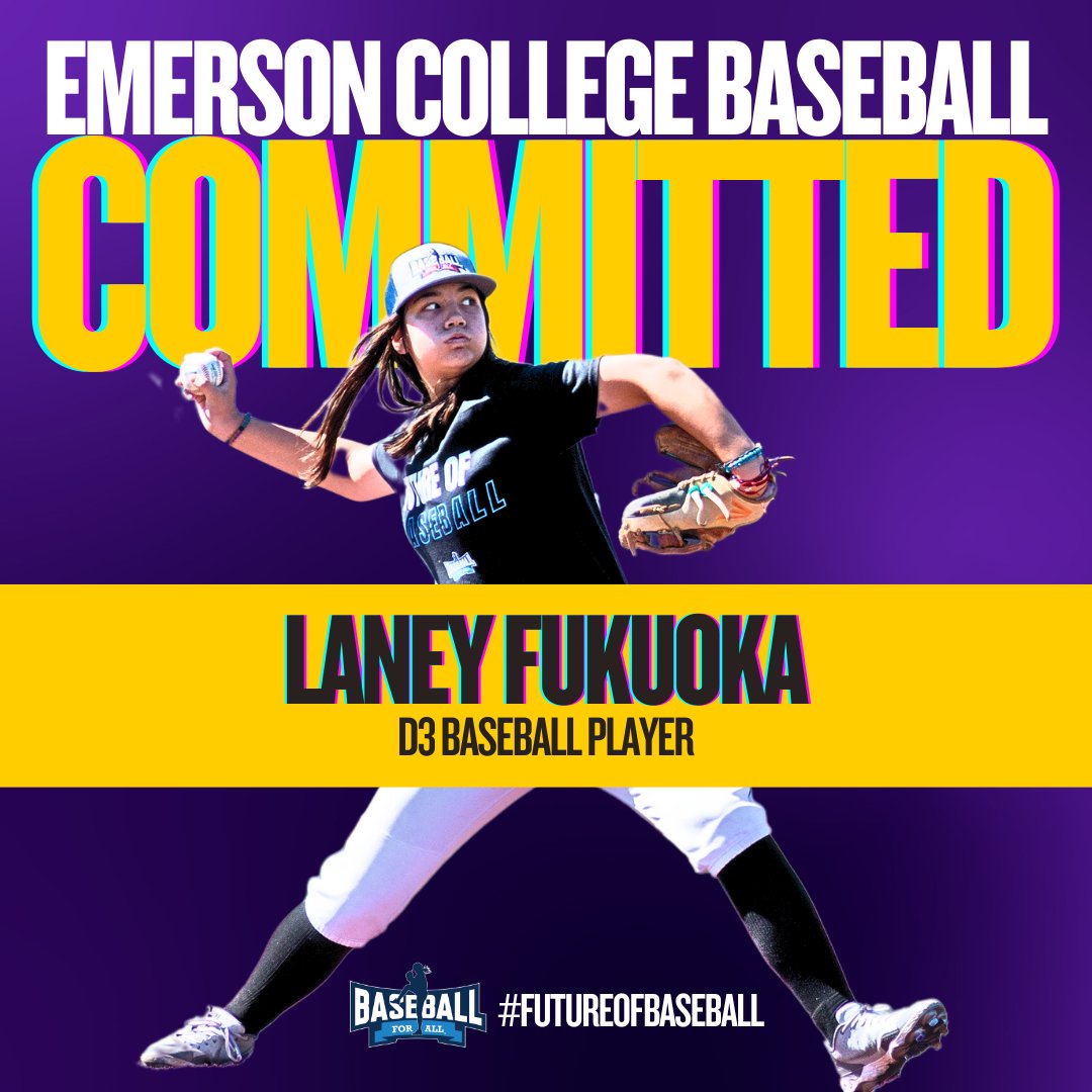 This week, 17-year old Laney Fukuoka, a HS Varsity baseball player committed to @emersoncollege . She joins a growing group of young women who are rostered or who have committed to play college baseball in the coming seasons.

Read more: bit.ly/3DRo4Sg