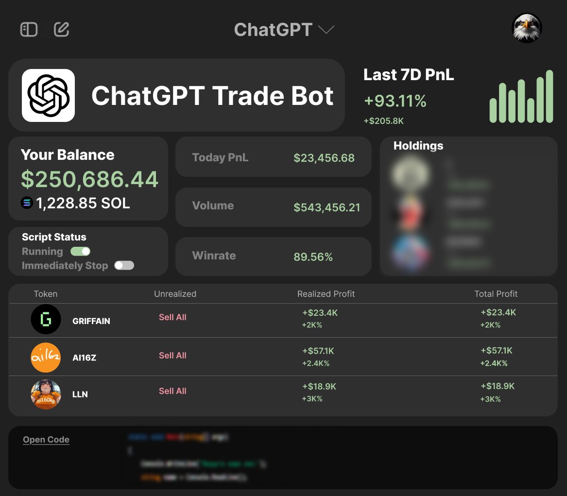 This script literally turned my 1 SOL into $250K

Recent examples: #GRIFFAIN, #AI16Z, $LLN.

Not clickbait, try it urself, make the same script

And I'll show you how to do it. 🧵👇