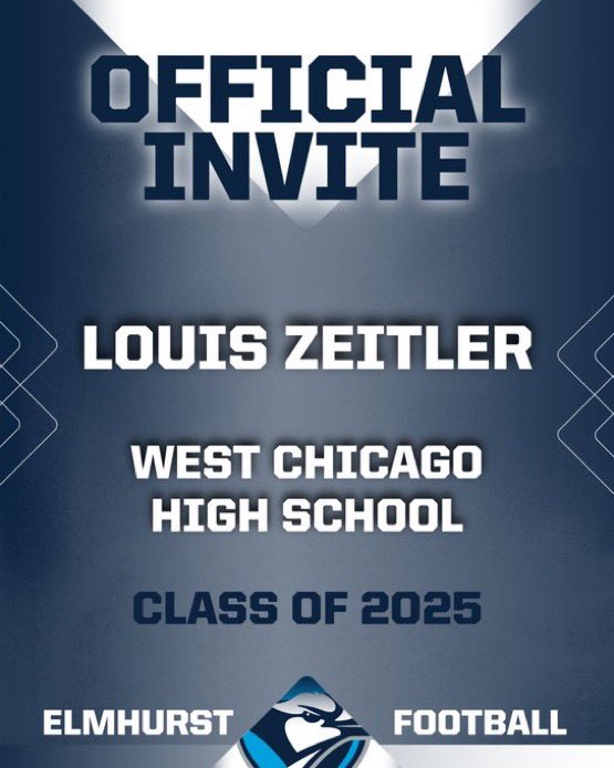 After a great vist today and talk with <a href="/Coach_Tahaney/">Jake Tahaney</a> i am blessed to receive an opportunity to further my academic and athletic career at <a href="/ElmhurstU_FB/">Elmhurst University Football</a> !