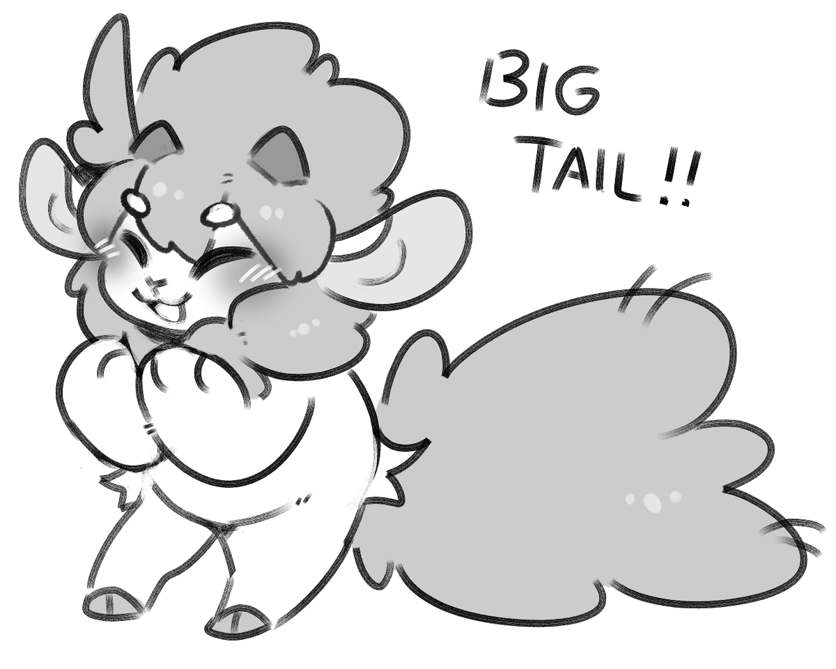 When the wool on Sundae's tail is not properly tended, it can grow quite big 🐑