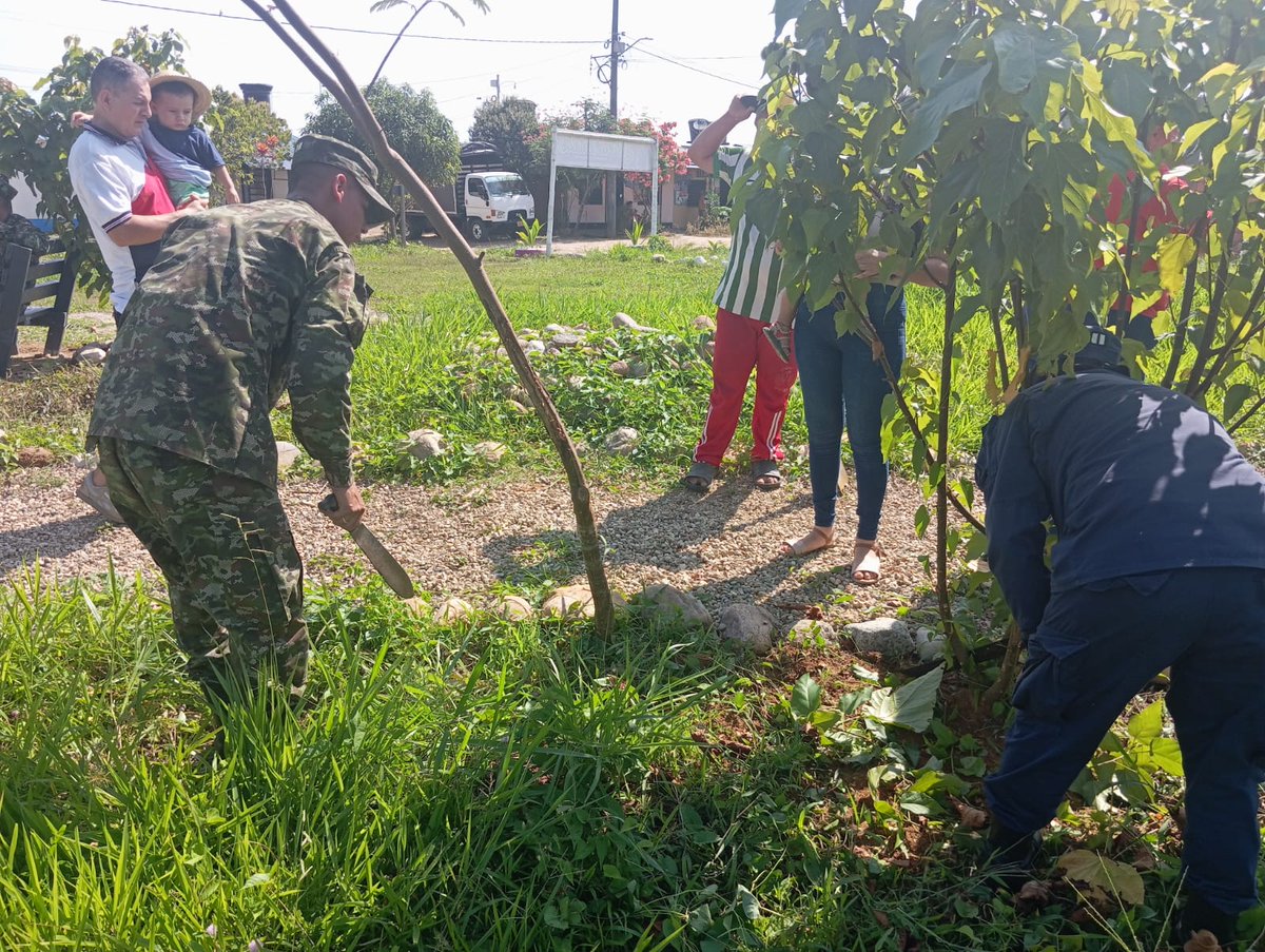 Ejercito_Div6's tweet photo. Soldados del #BIMEJ de la #BR12 participaron en la siembra de 1.500 árboles de especies nativas en el sector La Gloria en Florencia, #Caquetá.
Estas acciones van encaminadas al cuidado y protección de las zonas verdes. ¡Somos #CustodiosDelMedioambiente! https://t.co/WZenKMtfY0