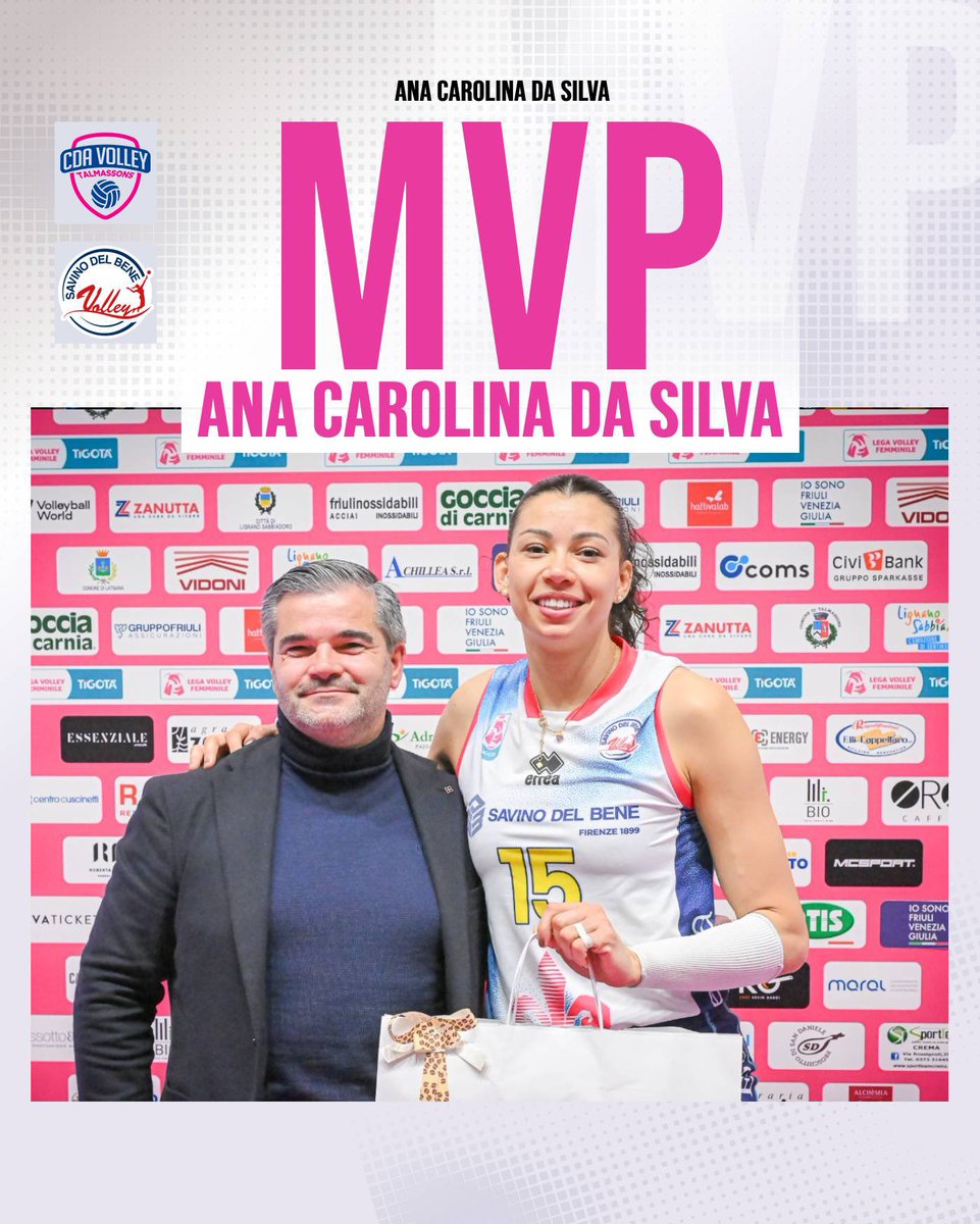 🔥𝗖𝗔𝗥𝗢𝗟 𝗠𝗩𝗣 🔥

🧱 NO ON CAROL…NEVER 

🥇 È Ana Carolina da Silva l’MVP dell’incontro 🆚 Volley Talmassons

Per la centrale brasiliana:

1️⃣4️⃣ punti
7️⃣ muri vincenti
1️⃣ ace

<a href="/LegaVolleyF/">Lega Volley Femminile</a>