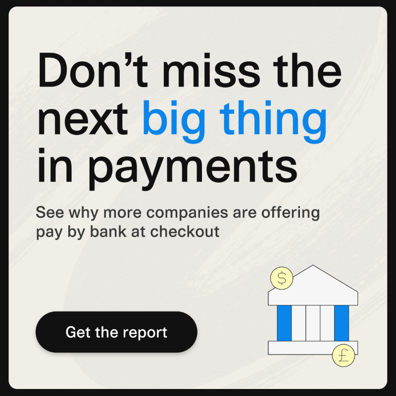 Plaid's tweet photo. Pay by bank is changing the way customers shop and pay online. Find out what you need to do to get ahead of the latest trend and future-proof your company.