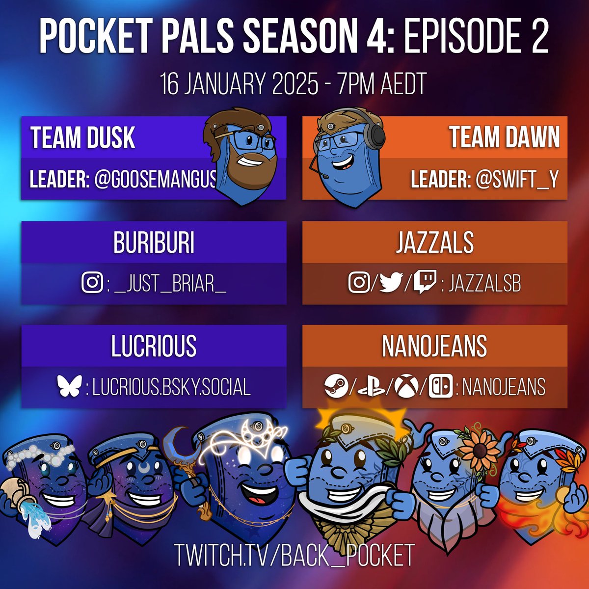 This is it! Tonight over on twitch.tv/back_pocket, <a href="/goosemangus/">Gus 'Goose' Ronald</a> and <a href="/swift_y/">Josh Swift</a> go head-to-head in the <a href="/BackPocketVids/">Back Pocket</a> Pocket Pals Season 4 finale!