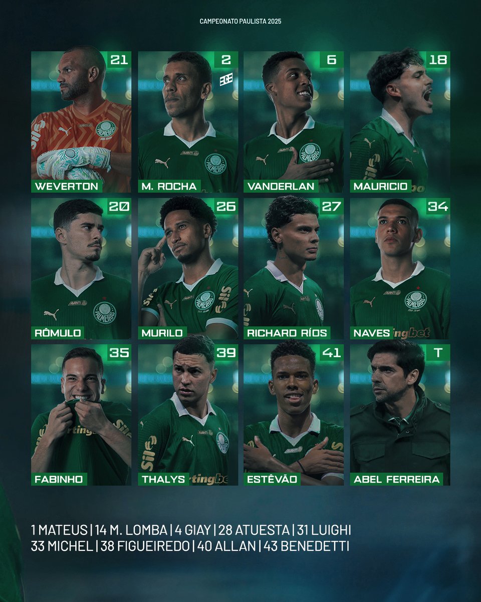 Palmeiras's tweet image. Uma quarta-feira completa: com o #MaiorCampeãoDoBrasil escalado pra mais 90 minutos! ESTAMOS PRONTOS PRA ESTREIA! 📋✅

#AvantiPalestra #PALxPOR