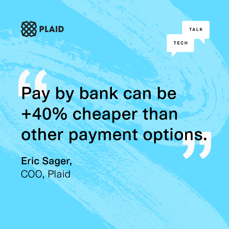 Plaid's tweet photo. Lower costs AND benefit your customers with pay by bank. Learn how with expert advice from Adyen and Plaid on the latest episode of Breaking Banks 🎙